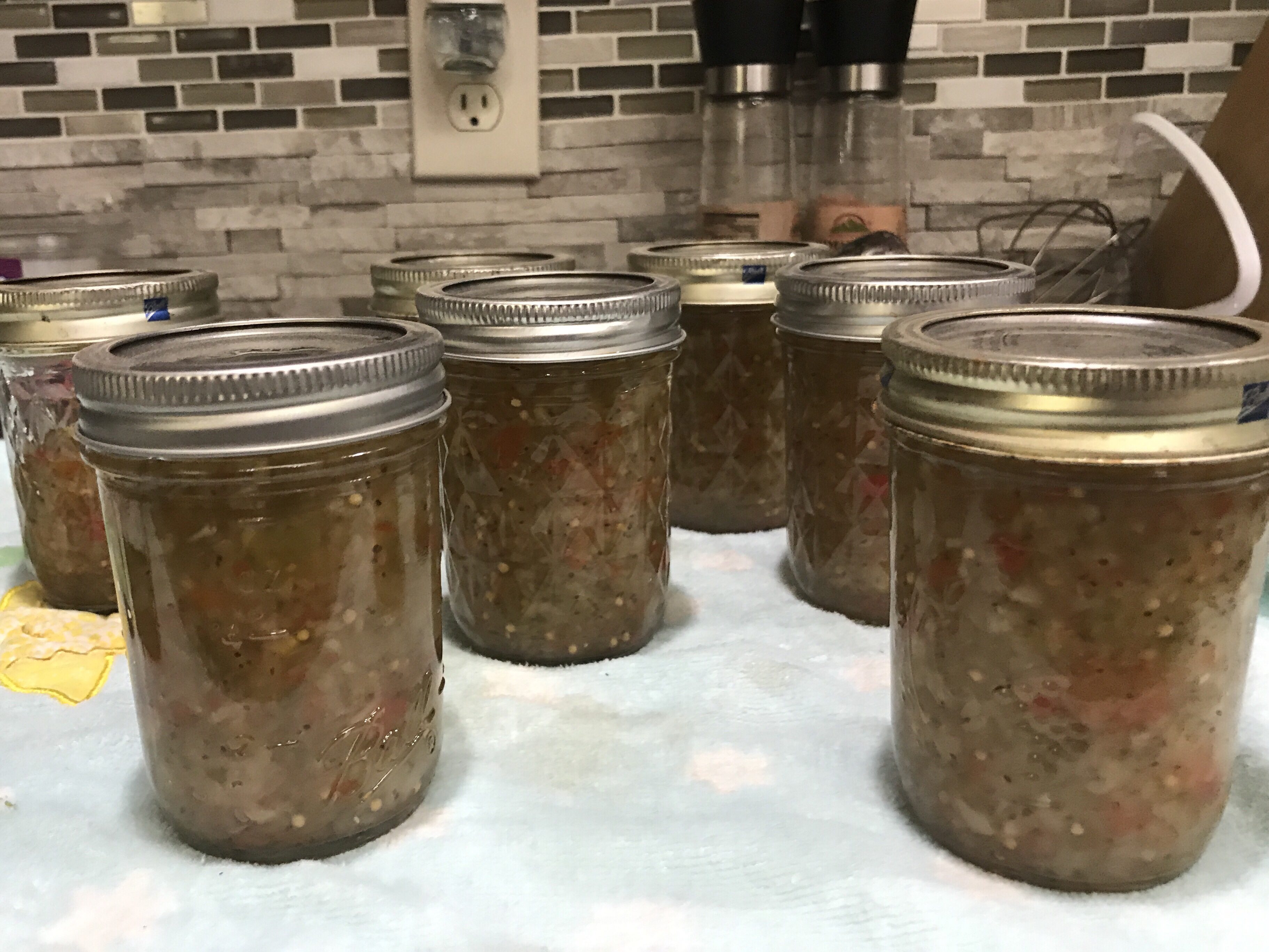 Sweet Pickle Relish 6 Sweet Pickle Relish in mason jars canning recipe