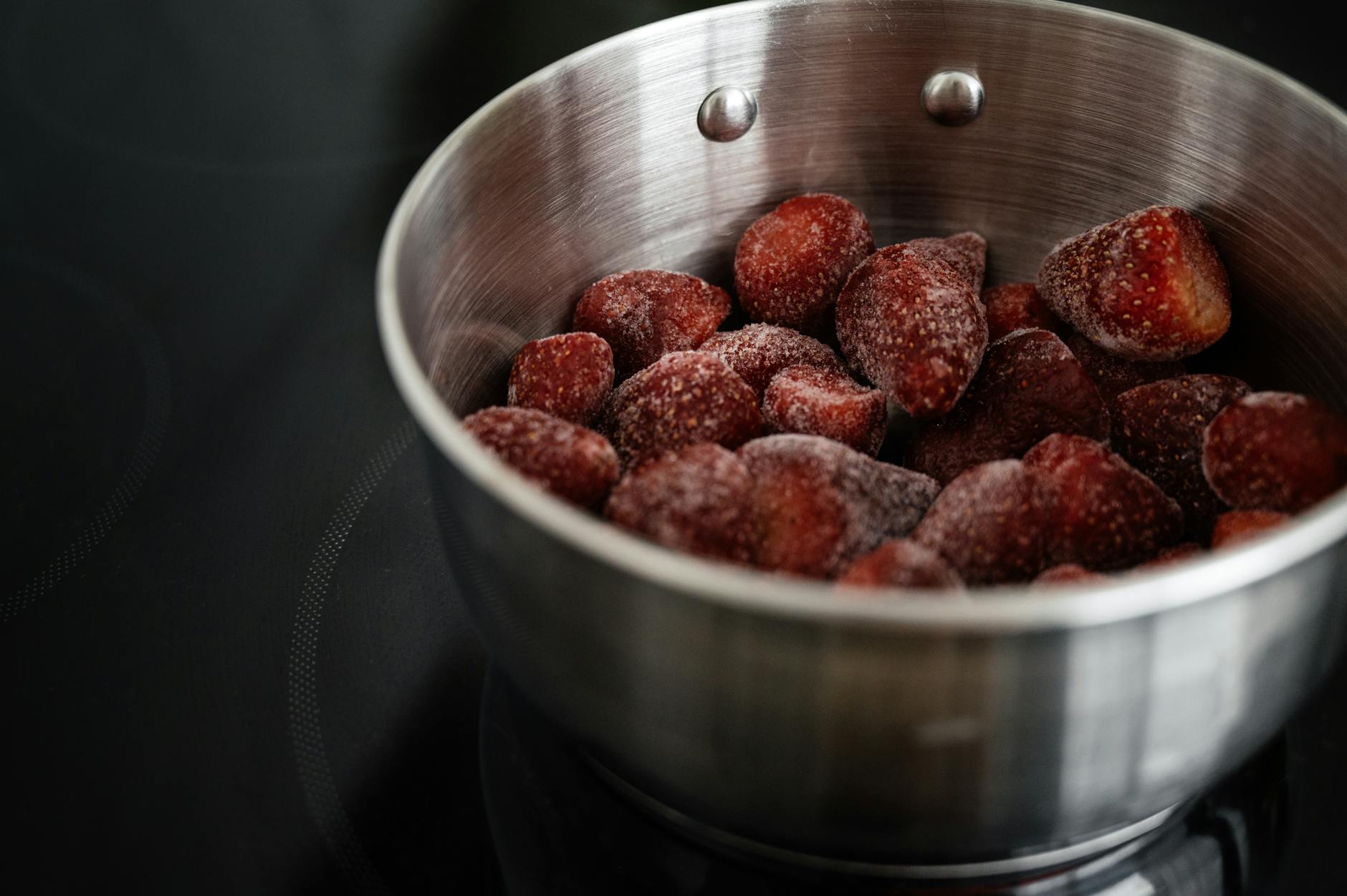 8 Ways to Preserve Your Harvest 21 shiny metallic bowl with frozen strawberry 8 Ways to Preserve Your Harvest