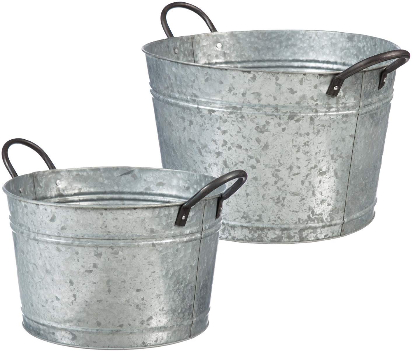 Galvanized Metal Buckets with Handles