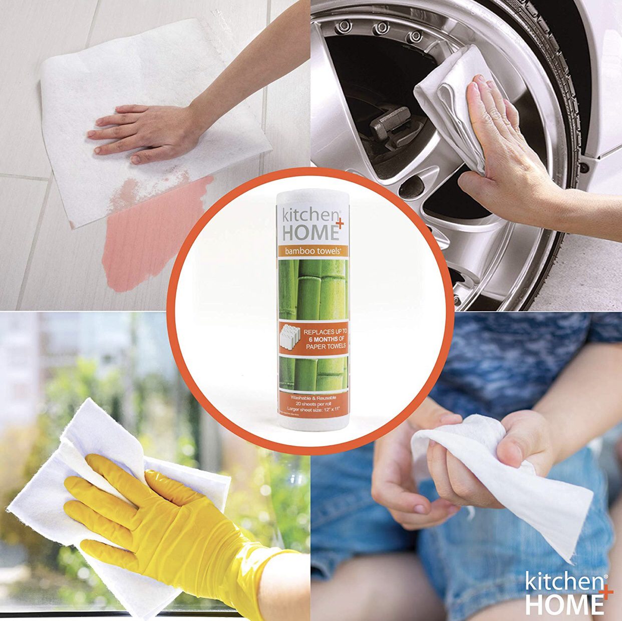 Bamboo eco friendly reusable paper towels