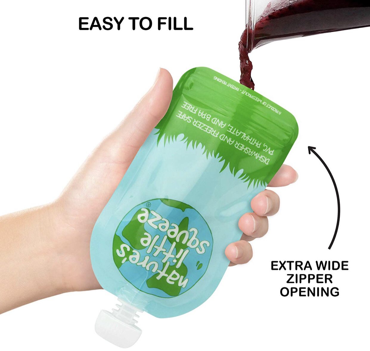 Reusable baby kid food pouches applesauce