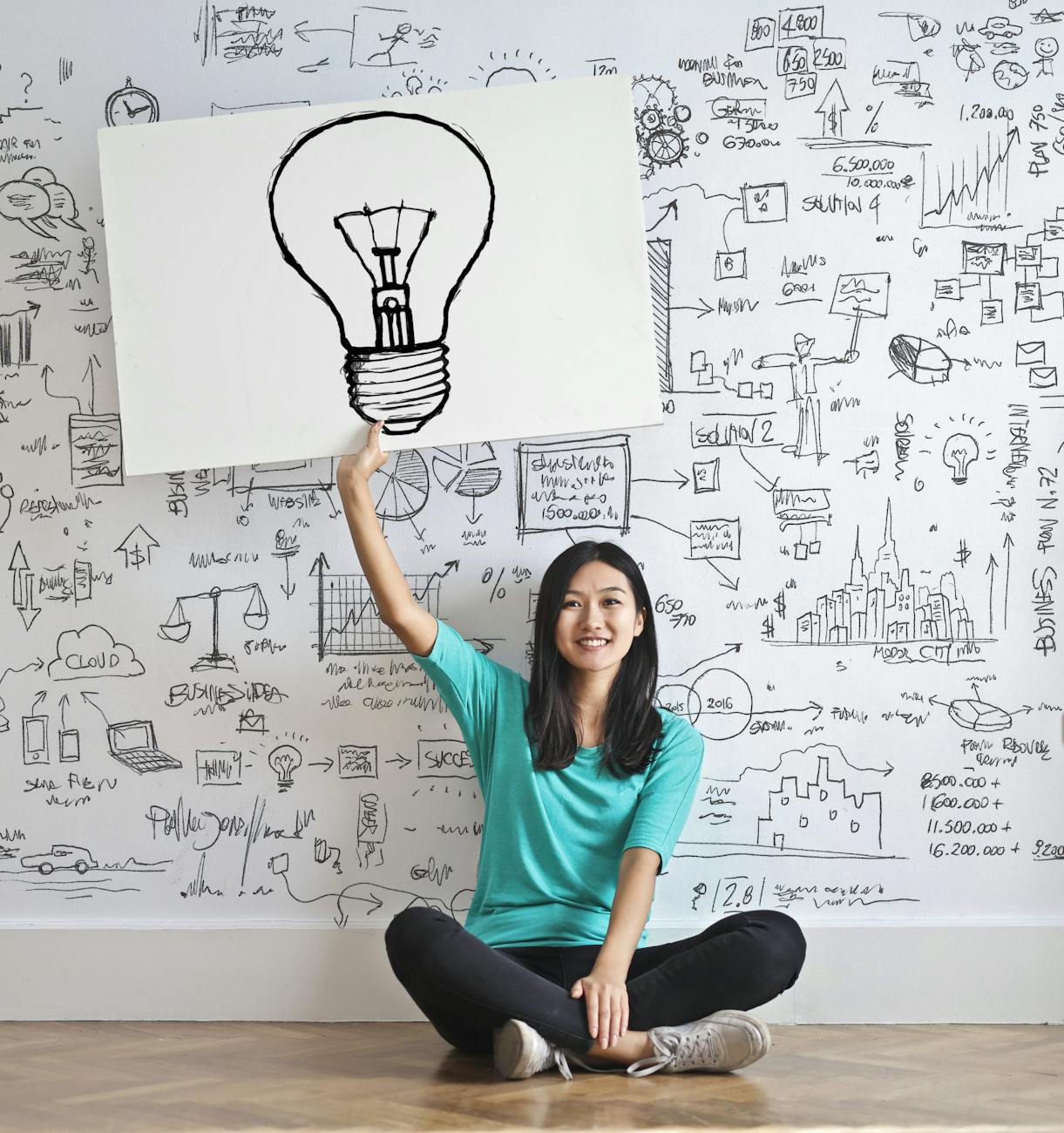 woman draw a light bulb in white board How to Invest in Your Business
