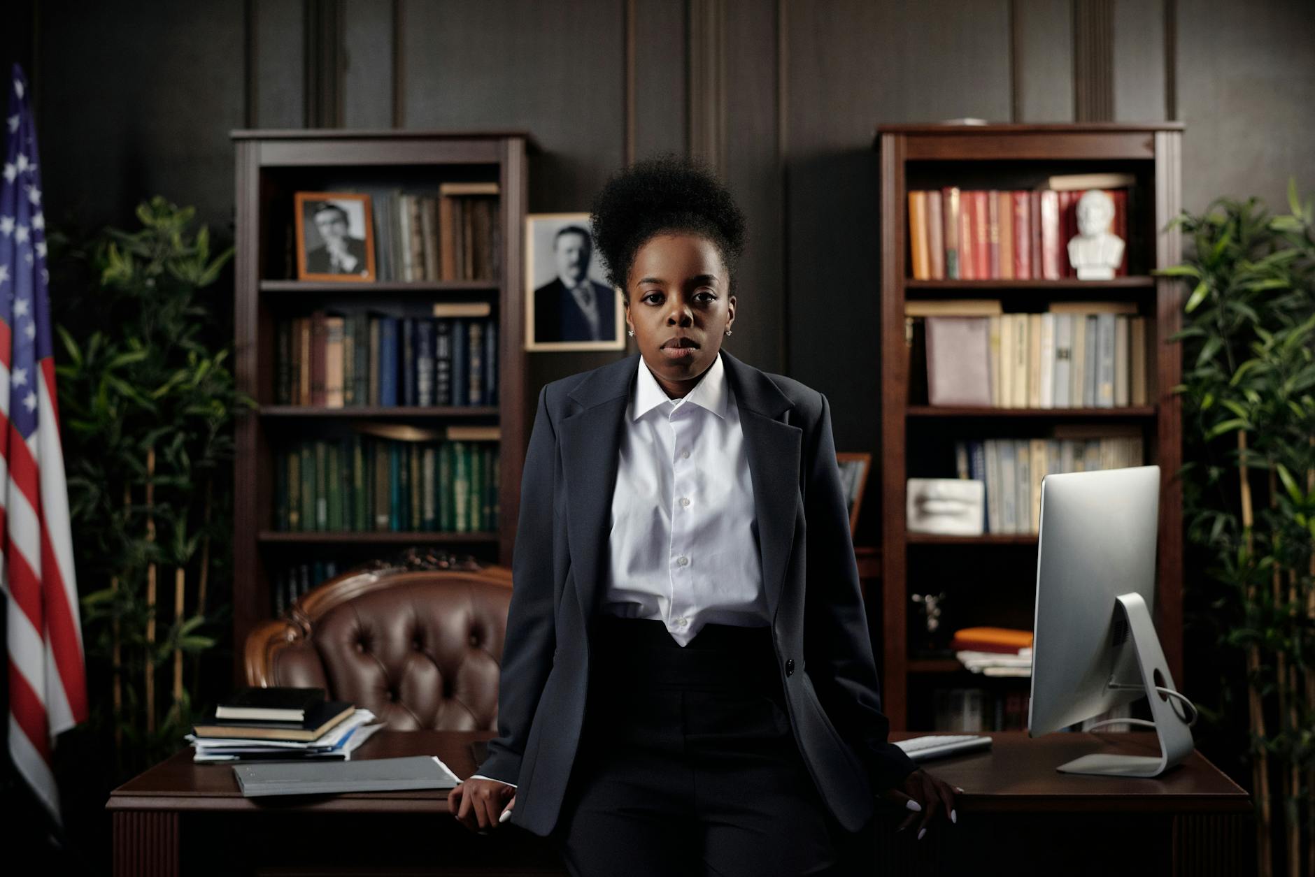businesswoman in her office