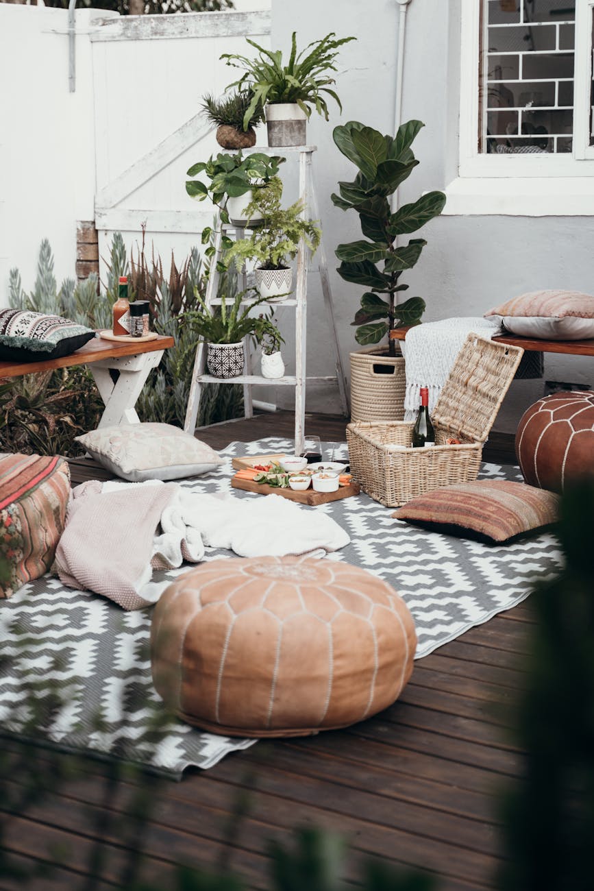 a picnic set up at a patio Home Sanctuary Design: 8 Ways To Create Your Relaxation Space