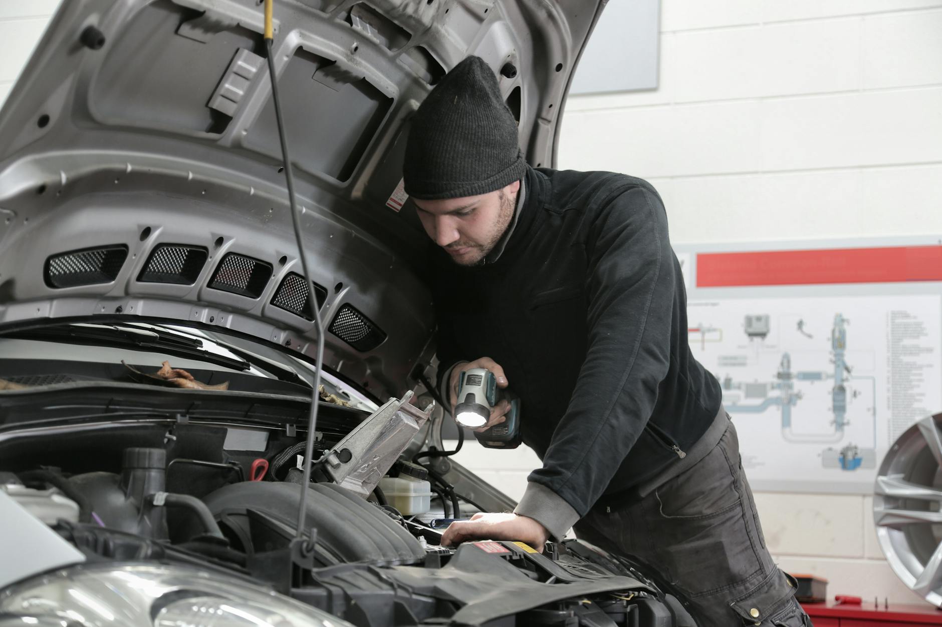 What to Do After a Car Accident: Step-by-Step Checklist 14 man in black jacket and black knit cap inspecting car engine What to Do After a Car Accident: Step-by-Step Checklist