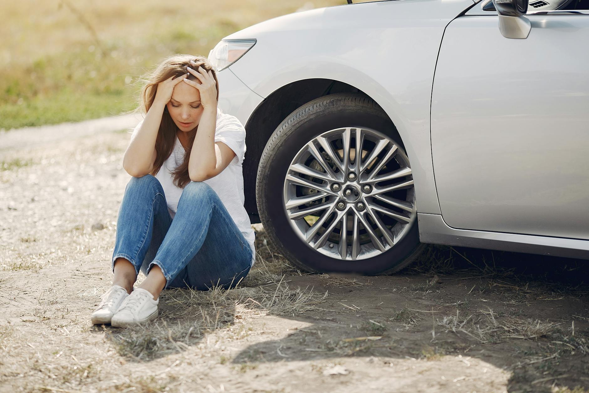 What to Do After a Car Accident: Step-by-Step Checklist 9 worried young woman sitting near broken automobile at roadside in countryside What to Do After a Car Accident: Step-by-Step Checklist