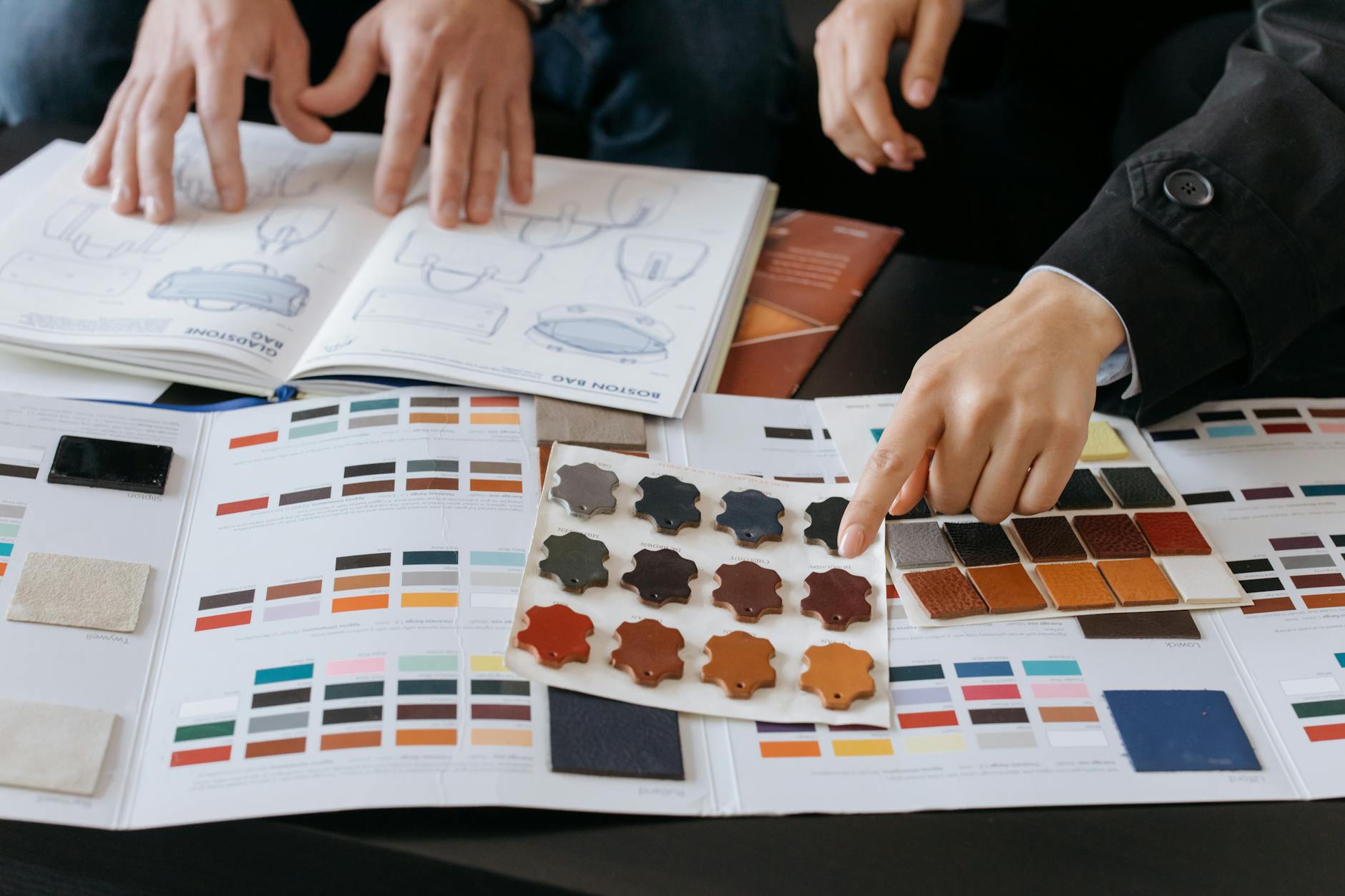What Goes Into Product Design? 6 Key Steps to Create a Successful Product 8 leather samples on the table for selection What Goes Into Product Design? 6 Key Steps to Create a Successful Product