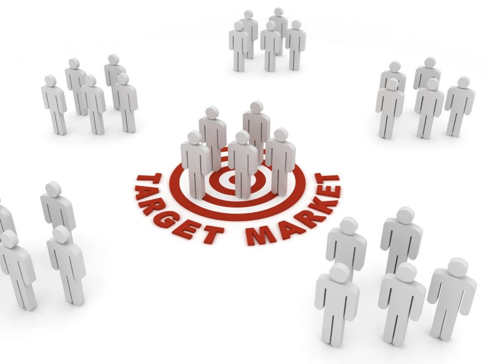 Conceptual image depicting a target market with groups of simplistic human figures, highlighting the focus on a central group labeled 'Target Market.' 10 Proven Tips for Finding Help with Your Marketing Strategy