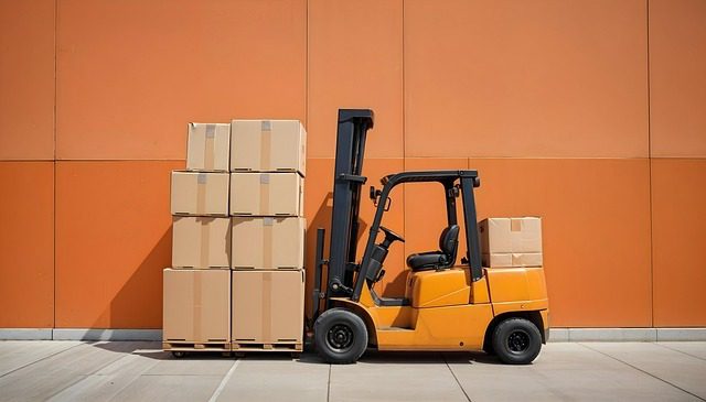 Building a Sustainable Supply Chain: Lessons from the Industrial Sector 7 A yellow forklift beside a stack of cardboard boxes against an orange wall. Building a Sustainable Supply Chain: Lessons from the Industrial Sector