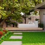 modern cozy outdoor patio with garden view Smart Plant Sourcing for Landscaping Projects